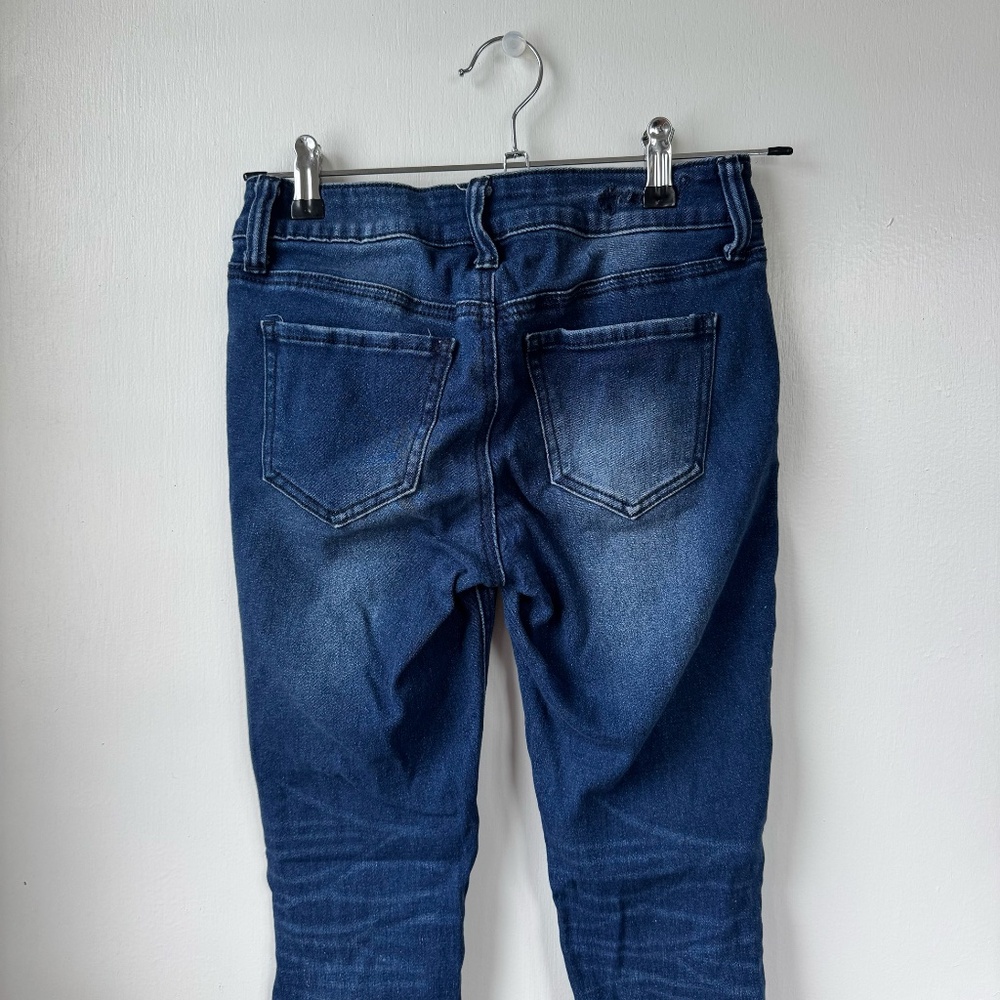Hydraulic deep blue jeans women size 1/2 shown from multiple angles to show true - Picture 7 of 9